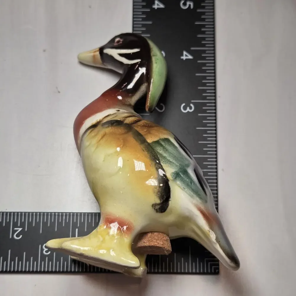 Vintage Ceramic Crested Duck Salt Pepper Shakers MCM Kitsch Figural Birds